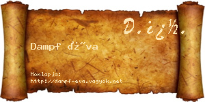 Dampf Éva névjegykártya